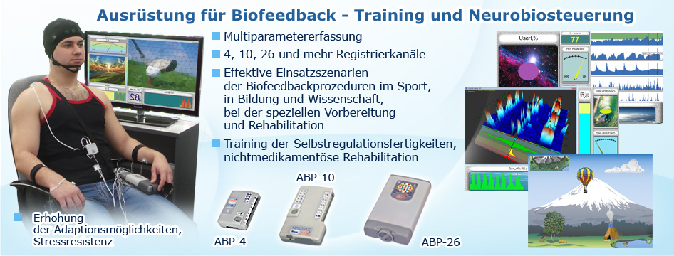 Ausrüstung für Biofeedback - Training und Neurobiosteuerung