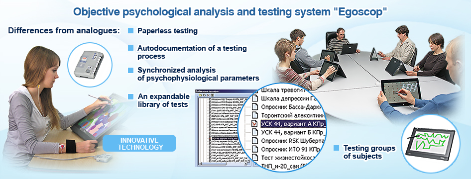 Psychological and psychophysiological testing and analysis